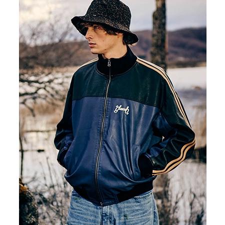 【glamb(グラム)】Synth Leather Track Jacket シンセレザートラックジャケット(GB0325-JKT10)の画像