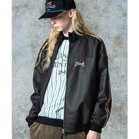 【glamb(グラム)】Synth Leather Track Jacket シンセレザートラックジャケット(GB0325-JKT10)の画像