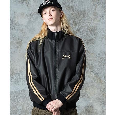 【glamb(グラム)】Synth Leather Track Jacket シンセレザートラックジャケット(GB0325-JKT10)の画像