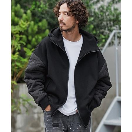 CAMBIO（カンビオ） 【】Quilted Sleeve Combination Hooded Jacket