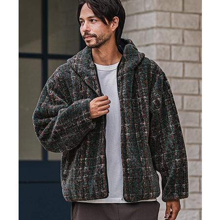 CAMBIO（カンビオ） 【】Check Boa Zip Up Hooded Jacket ジップアップ