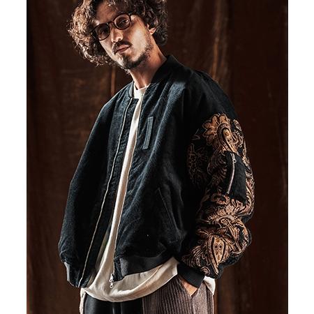 ANGENEHM（アンゲネーム） 【】Mixed Fabric Bomber Jacket ボンバー 
