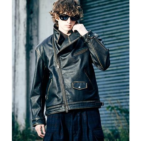 【glamb(グラム)】High Neck Leather Jacket ハイネックレザージャケット(GB0425-JKT01)の画像