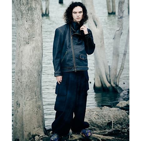 【glamb(グラム)】High Neck Leather Jacket ハイネックレザージャケット(GB0425-JKT01)の画像