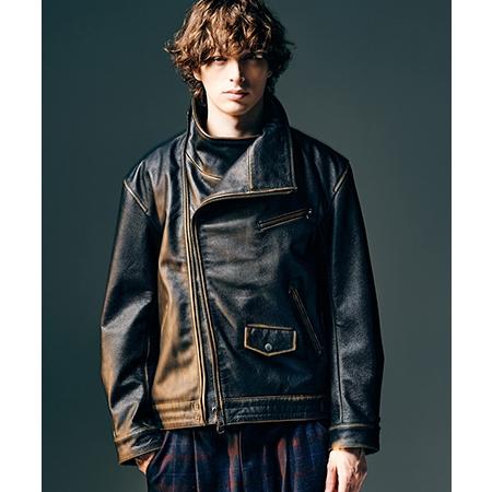 【glamb(グラム)】High Neck Leather Jacket ハイネックレザージャケット(GB0425-JKT01)の画像