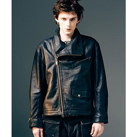 【glamb(グラム)】High Neck Leather Jacket ハイネックレザージャケット(GB0425-JKT01)の画像