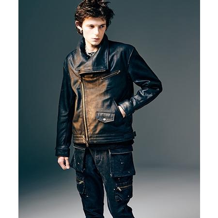 【glamb(グラム)】High Neck Leather Jacket ハイネックレザージャケット(GB0425-JKT01)の画像