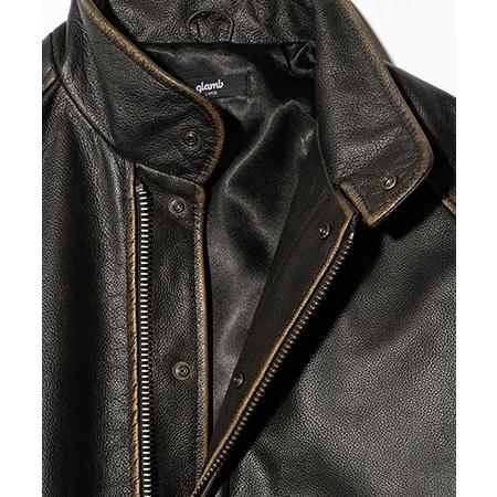 【glamb(グラム)】Leather Bomber Jacket レザーボマージャケット(GB0425-JKT04)の画像