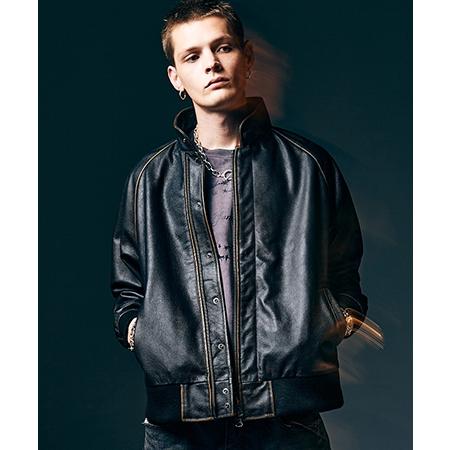 【glamb(グラム)】Leather Bomber Jacket レザーボマージャケット(GB0425-JKT04)の画像