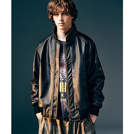 【glamb(グラム)】Leather Bomber Jacket レザーボマージャケット(GB0425-JKT04)の画像