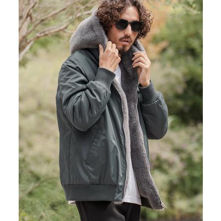 CAMBIO カンビオ リバーシブルエコファーナイロンブルゾン CAMBIO（カンビオ） 【】リバーシブルエコファーナイロンブルゾン