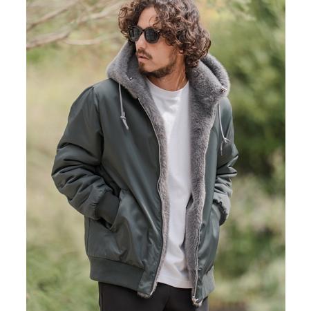 CAMBIO（カンビオ） 【】リバーシブルエコファーナイロンブルゾン