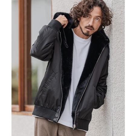 CAMBIO（カンビオ） 【】リバーシブルエコファーナイロンブルゾン