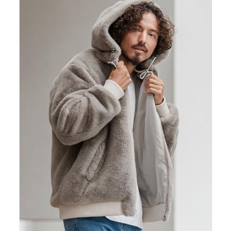 CAMBIO カンビオ リバーシブルエコファーナイロンブルゾン CAMBIO（カンビオ） 【】リバーシブルエコファーナイロンブルゾン