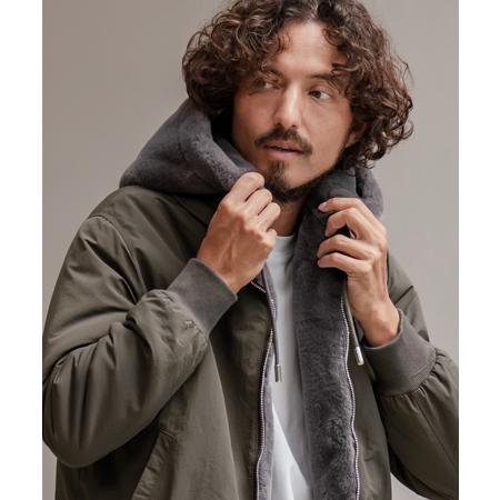 CAMBIO（カンビオ） 【】ファー×ナイロンリバーシブルブルゾン