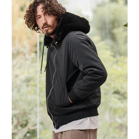 CAMBIO（カンビオ） 【】ファー×ナイロンリバーシブルブルゾン