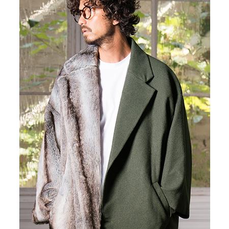 ANGENEHM(アンゲネーム)】Different materials combination coat 
