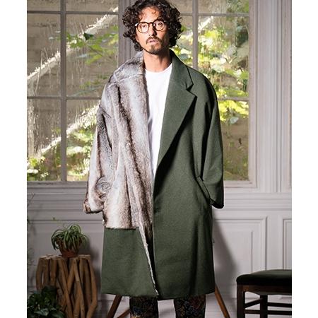 ANGENEHM(アンゲネーム)】Different materials combination coat 