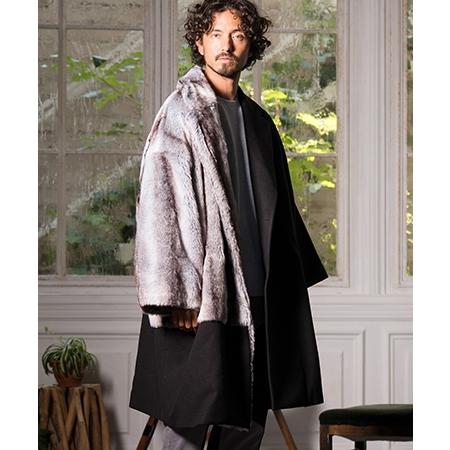 ANGENEHM(アンゲネーム)】Different materials combination coat 