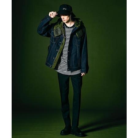 glamb（グラム） 【】Military Hood Denim JKT ミリタリーフードデニム 