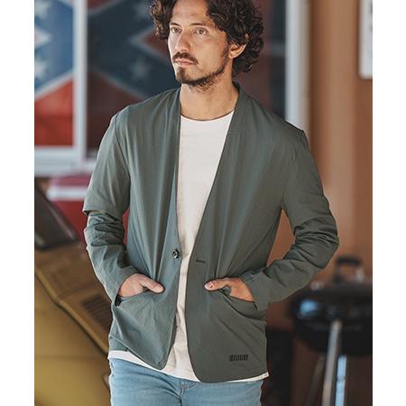 felkod 【felkod(フィルコッド)】Seersucker Collarless Jacket