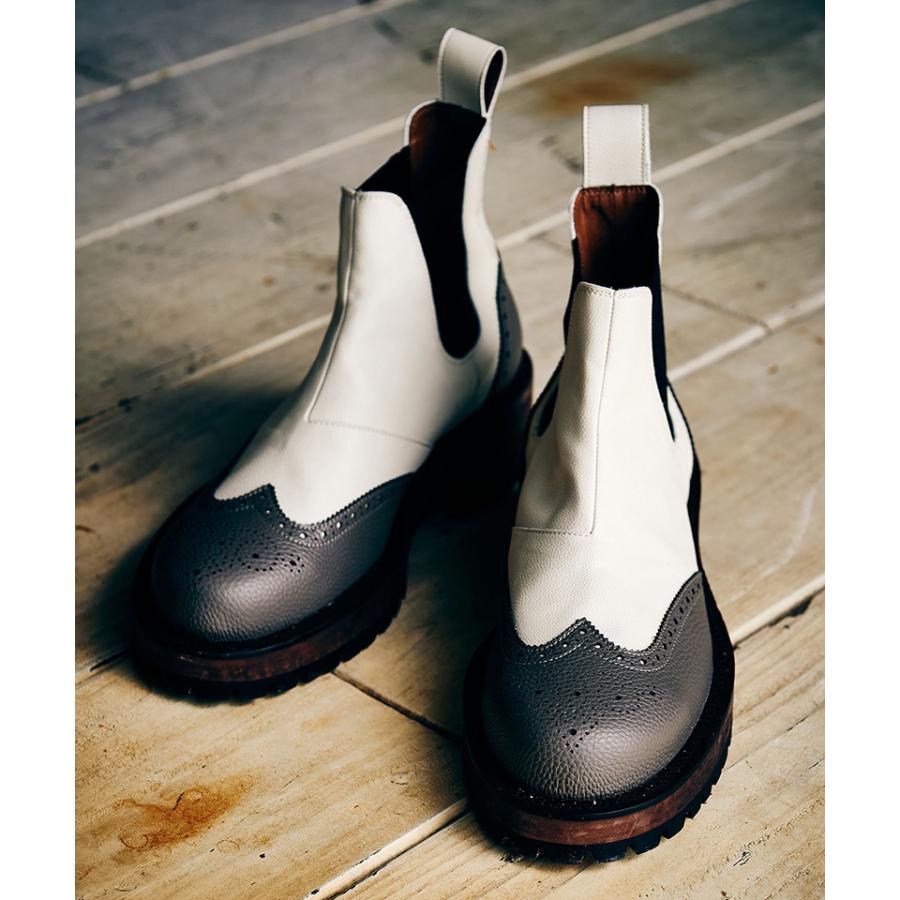 【glamb(グラム)】Brogue Chelsea Boots ブローグチェルシーブーツ(GB0223-AC06) :mko11099