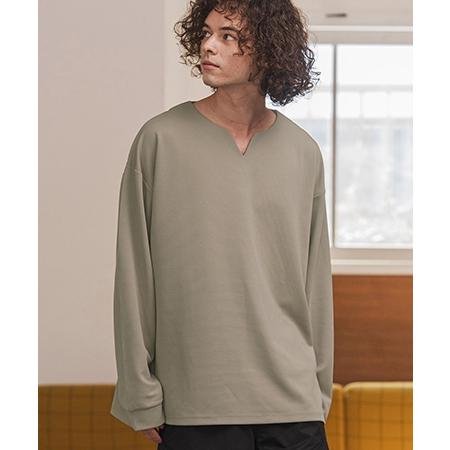 カンビオ キーネックサイドスリットカットソー 長袖 CAMBIO（カンビオ） 【】 キーネックサイドスリットカットソー