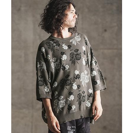 【GLIMCLAP(グリムクラップ)】 Botanical pattern double Jacquard short sleeve sweater 半袖ニット(16-006-gls-ce)｜cambio｜15