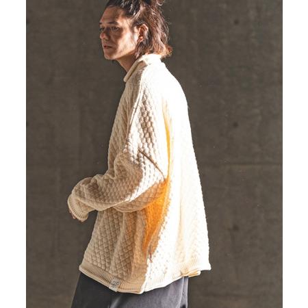 【GLIMCLAP(グリムクラップ)】Oversized loose neck popcorn sweater ルーズネックニット(17-169-gla-ce)