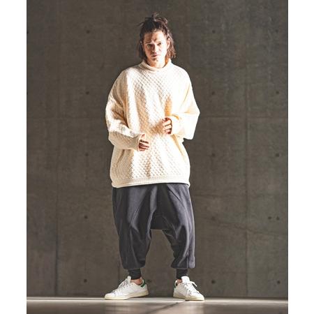 【GLIMCLAP(グリムクラップ)】Oversized loose neck popcorn sweater ルーズネックニット(17-169-gla-ce)