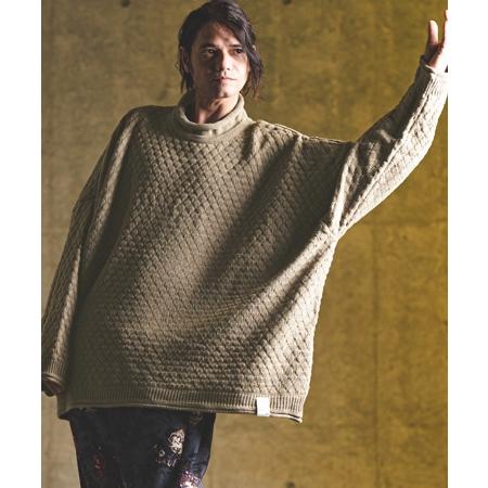 【GLIMCLAP(グリムクラップ)】Oversized loose neck popcorn sweater ルーズネックニット(17-169-gla-ce)