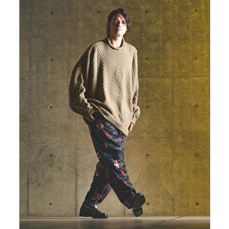 【GLIMCLAP(グリムクラップ)】Oversized loose neck popcorn sweater ルーズネックニット(17-169-gla-ce)