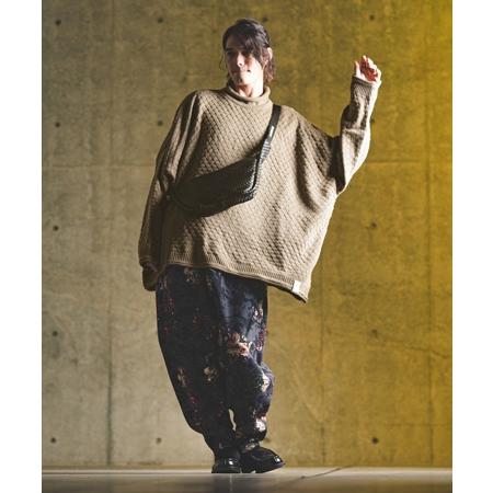 【GLIMCLAP(グリムクラップ)】Oversized loose neck popcorn sweater ルーズネックニット(17-169-gla-ce)