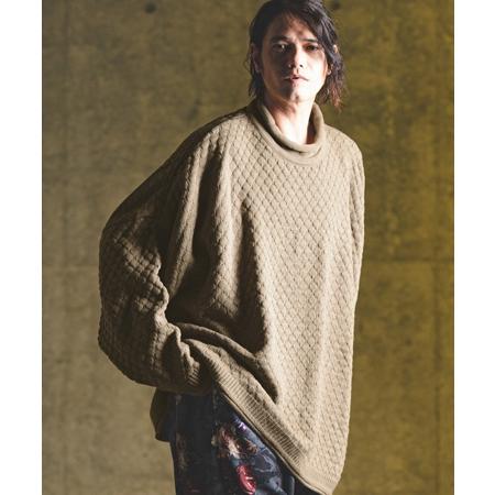 【GLIMCLAP(グリムクラップ)】Oversized loose neck popcorn sweater ルーズネックニット(17-169-gla-ce)