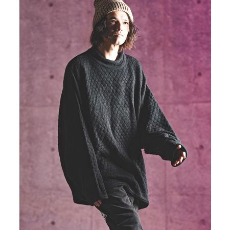 【GLIMCLAP(グリムクラップ)】Oversized loose neck popcorn sweater ルーズネックニット(17-169-gla-ce)