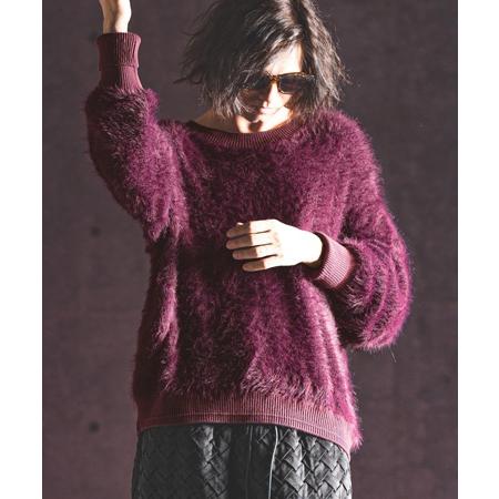【GLIMCLAP(グリムクラップ)】Feather yarn pullover フェザーニット(17-178-gla-ce)