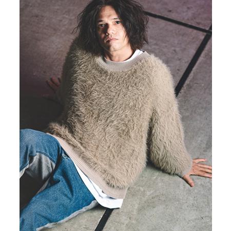 【GLIMCLAP(グリムクラップ)】Feather yarn pullover フェザーニット(17-178-gla-ce)