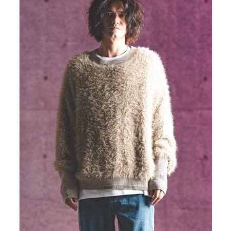【GLIMCLAP(グリムクラップ)】Feather yarn pullover フェザーニット(17-178-gla-ce)