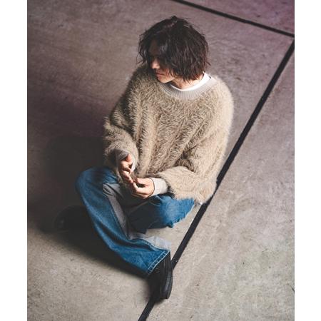 【GLIMCLAP(グリムクラップ)】Feather yarn pullover フェザーニット(17-178-gla-ce)
