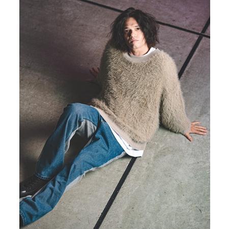 【GLIMCLAP(グリムクラップ)】Feather yarn pullover フェザーニット(17-178-gla-ce)