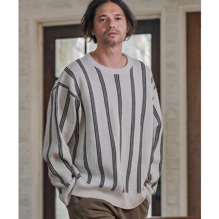 CAMBIO（カンビオ） 【】Stripe Jacquard Buttonless Knit Pullover 