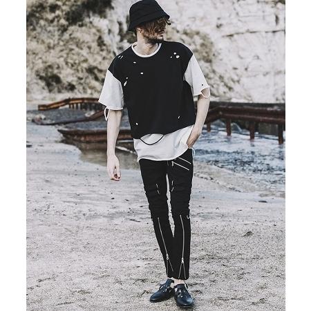 【NO ID.(ノーアイディー)】ボンテージZIPスキニーPT パンツ(450006-936P) 5cm NO ID