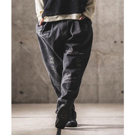 GLIMCLAP(グリムクラップ)】Multicolor embroidery design denim pants 
