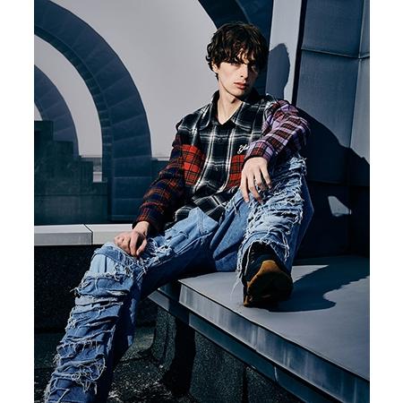 glamb(グラム)】Shred Damage Denim シュレッドダメージデニム(GB0324 