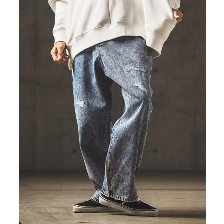 【GLIMCLAP(グリムクラップ)】Chemical processing denim wide straight pants デニムパンツ(17-134-gla-ce) | GLIMCLAP | 13