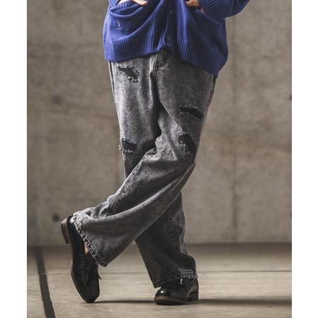 【GLIMCLAP(グリムクラップ)】Chemical processing denim wide straight pants デニムパンツ(17-134-gla-ce) | GLIMCLAP | 04