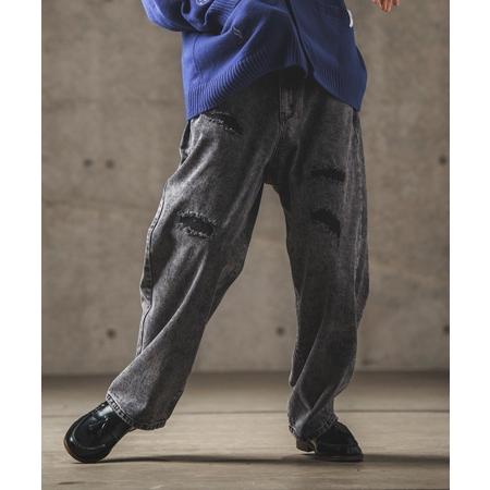 【GLIMCLAP(グリムクラップ)】Chemical processing denim wide straight pants デニムパンツ(17-134-gla-ce) | GLIMCLAP | 05
