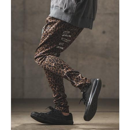 パンツ glimclap leopard pattern pants jersey GLIMCLAP 【GLIMCLAP(グリムクラップ)】 Tight fit track pants