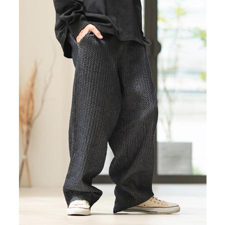 【CAMBIO(カンビオ)】Accordion Jacquard Denim Wide Straight Pants ワイドストレートパンツ(A35324cmb)の画像