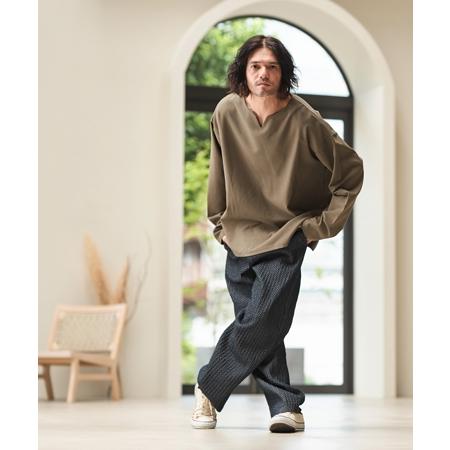 【CAMBIO(カンビオ)】Accordion Jacquard Denim Wide Straight Pants ワイドストレートパンツ(A35324cmb)の画像